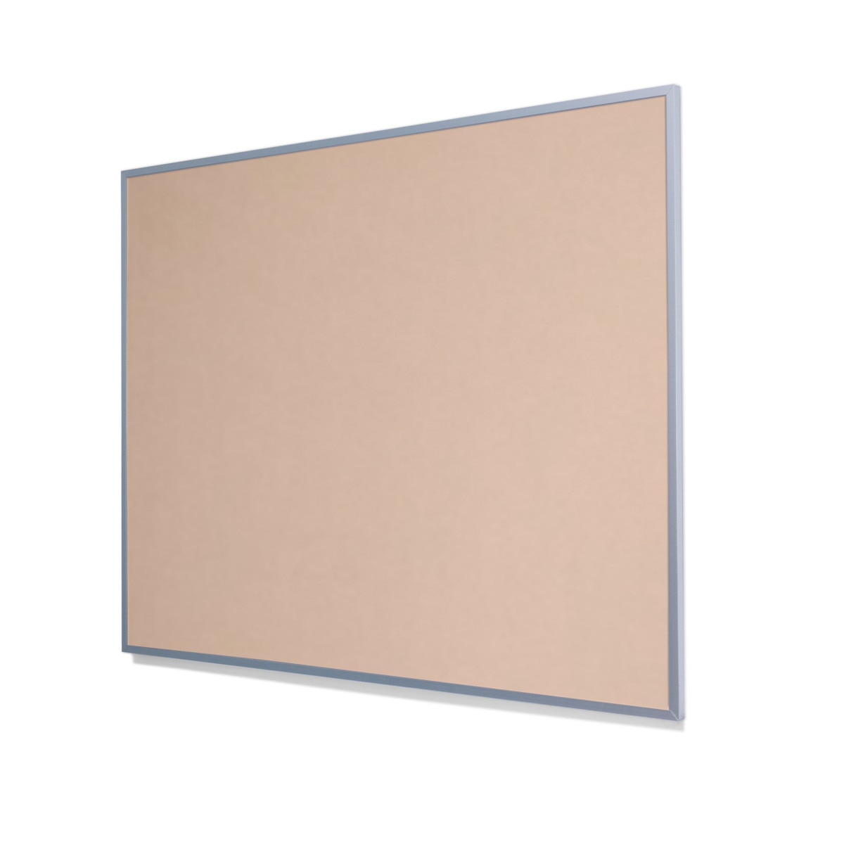 2186 Blanched Almond Colored Cork Forbo Bulletin Board with Narrow Light Aluminum Frame